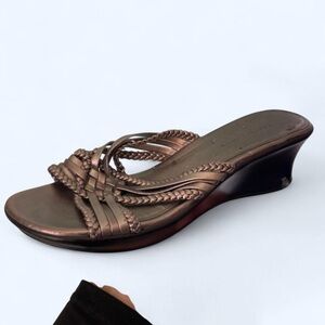 Metallic silver braided wedge sandals 7 Predictions